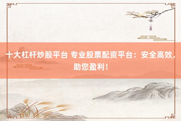 十大杠杆炒股平台 专业股票配资平台：安全高效，助您盈利！