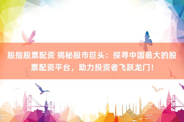 股指股票配资 揭秘股市巨头：探寻中国最大的股票配资平台，助力投资者飞跃龙门！