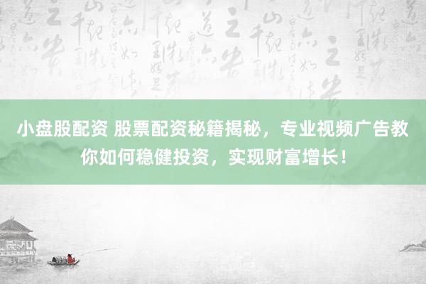 小盘股配资 股票配资秘籍揭秘，专业视频广告教你如何稳健投资，实现财富增长！