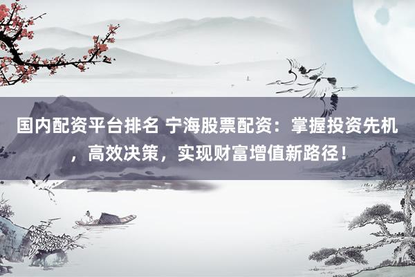 国内配资平台排名 宁海股票配资：掌握投资先机，高效决策，实现财富增值新路径！