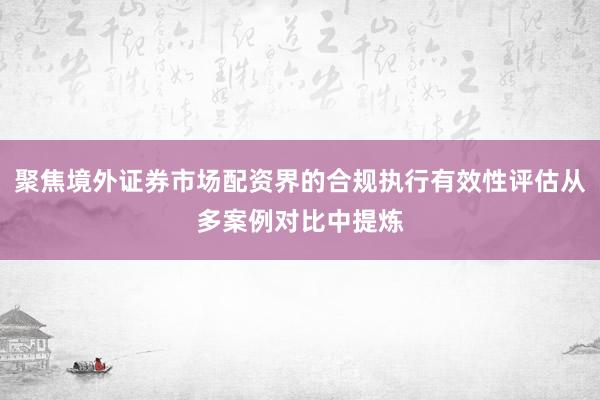 聚焦境外证券市场配资界的合规执行有效性评估从多案例对比中提炼