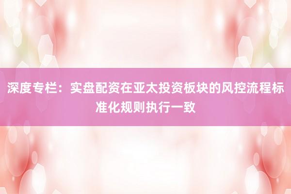 深度专栏：实盘配资在亚太投资板块的风控流程标准化规则执行一致