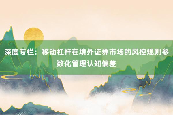 深度专栏：移动杠杆在境外证券市场的风控规则参数化管理认知偏差